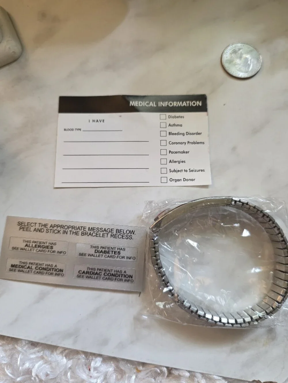 Stainless steel medical bracelet